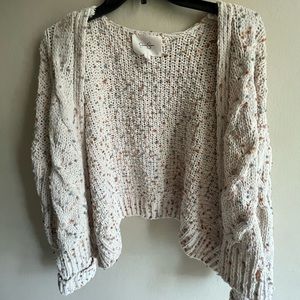 Jessica Simpson Beige Knit Cardigan with Colorful Pastel Dots